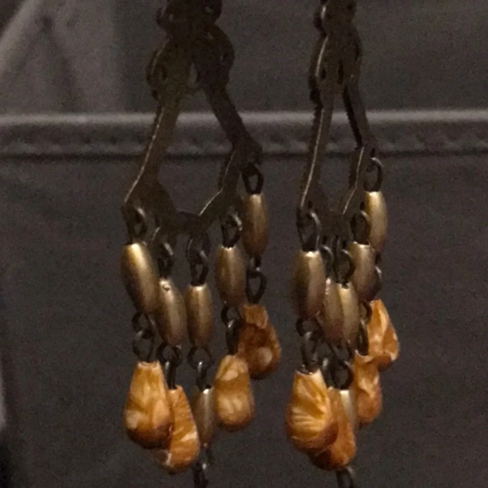 Gold Chandelier Earrings - Picture 5 of 5